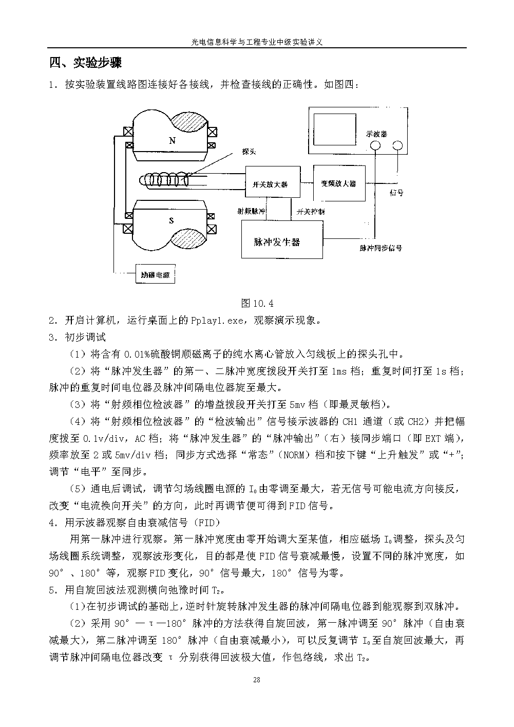 脉冲核磁共振实验