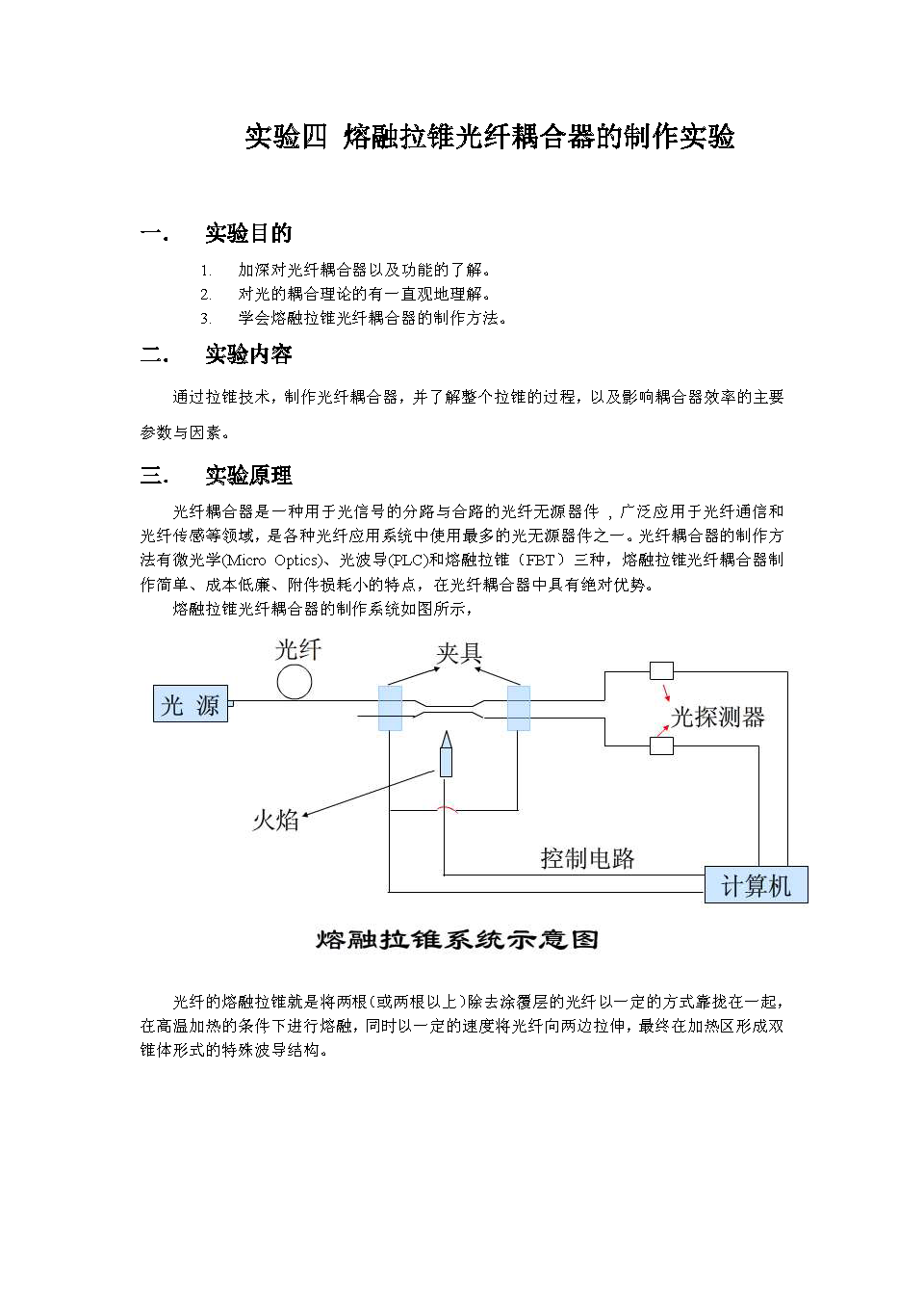 熔融拉锥光纤耦合器